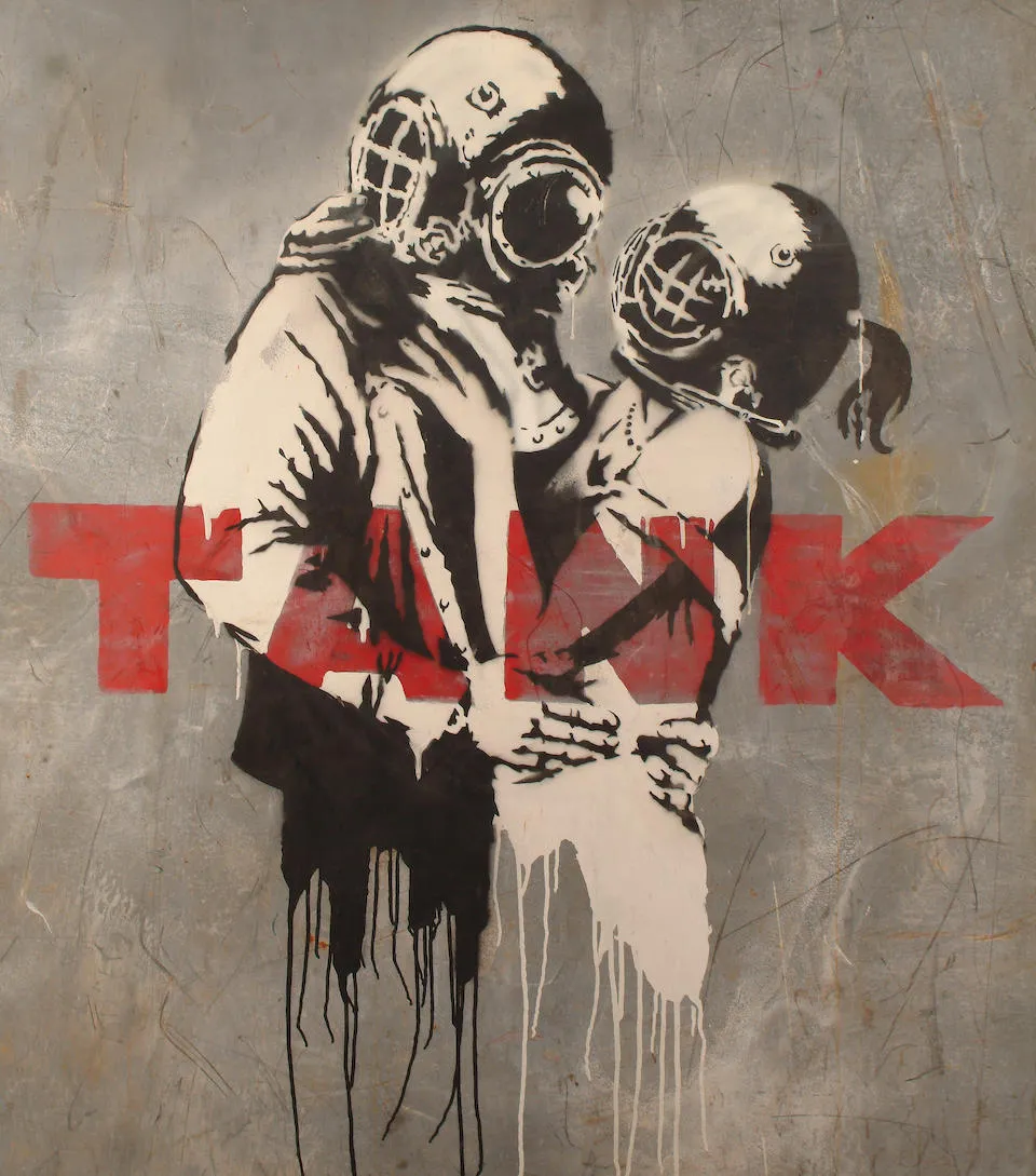 バンクシー人気ランキング44位 Blur『THINK TANK（Tank – Embracing Couple）』